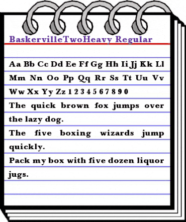 BaskervilleTwoHeavy Regular animated font preview
