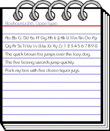 BauhausLightC Regular animated font preview