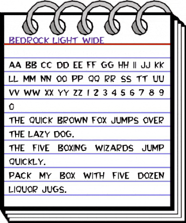 Bedrock-Light Wide Regular animated font preview