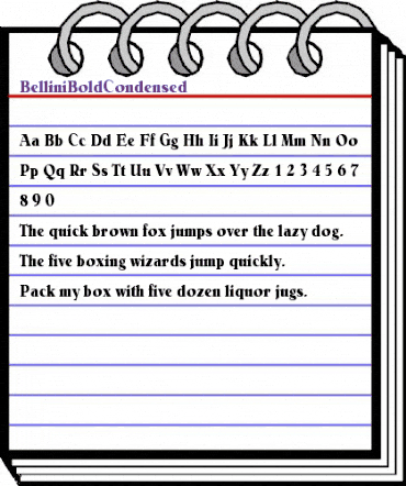 BelliniBoldCondensed Regular animated font preview