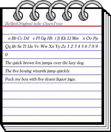 BelliniOriginalItalic Regular animated font preview