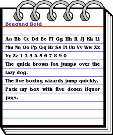 Benquad Bold animated font preview