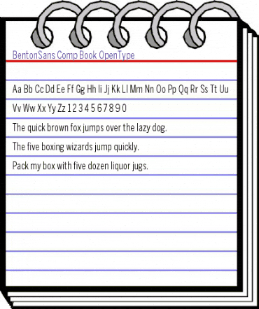 BentonSans Comp Book Regular animated font preview