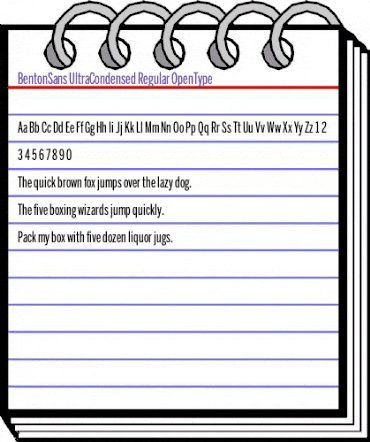 BentonSans UltraCondensed Regular animated font preview