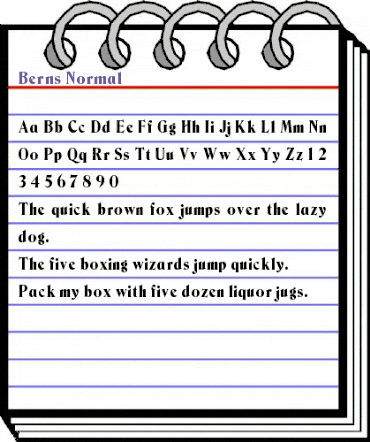 Berns Normal animated font preview