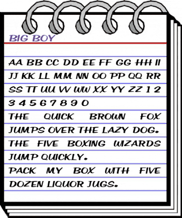 Big Boy Regular animated font preview