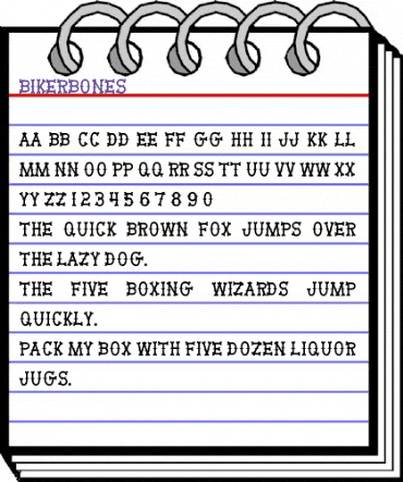 BikerBones Regular animated font preview