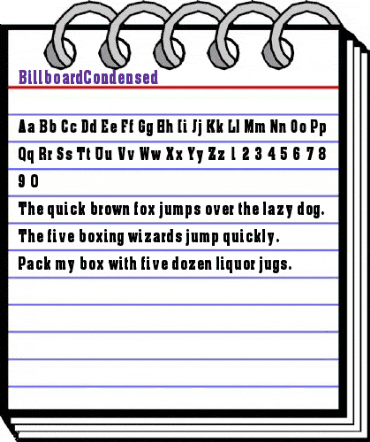 BillboardCondensed Regular animated font preview