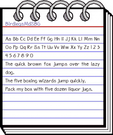 Birdlegs Regular animated font preview