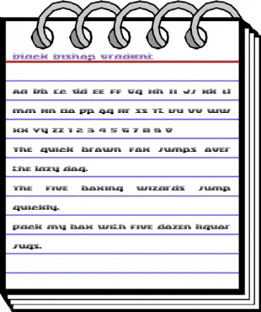 Black Bishop Gradient Regular animated font preview