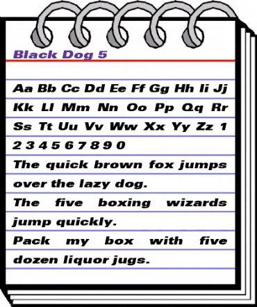 Black Dog 5 Regular animated font preview