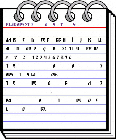 Blagovest-Six Regular animated font preview