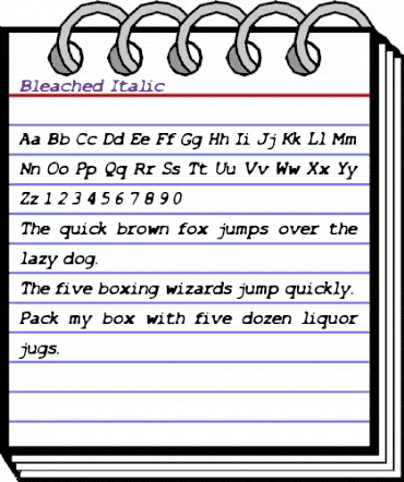 Bleached Italic animated font preview