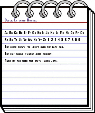 Block-Extended Normal animated font preview
