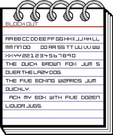 Block Out Normal animated font preview