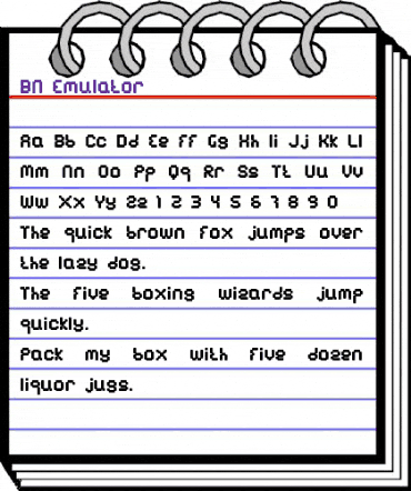 BN Emulator Regular animated font preview