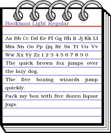 Bookman Light Regular animated font preview