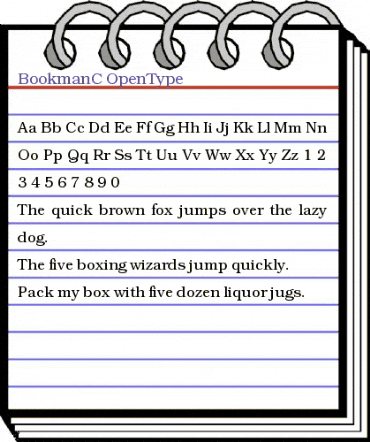 BookmanC Regular animated font preview