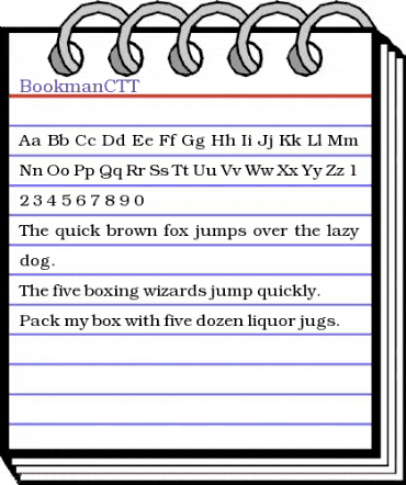 BookmanCTT Regular animated font preview