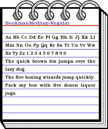 BookmanMedium Regular animated font preview