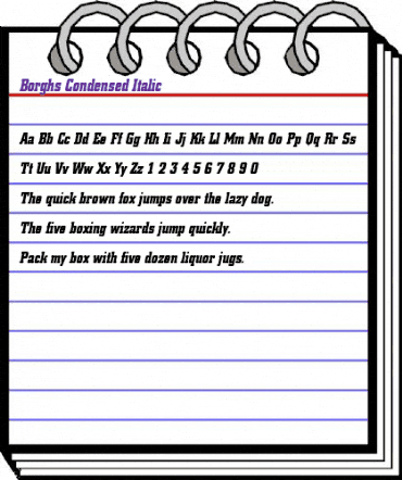Borghs-Condensed Italic animated font preview