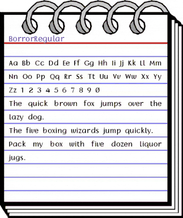 BorrorRegular Regular animated font preview