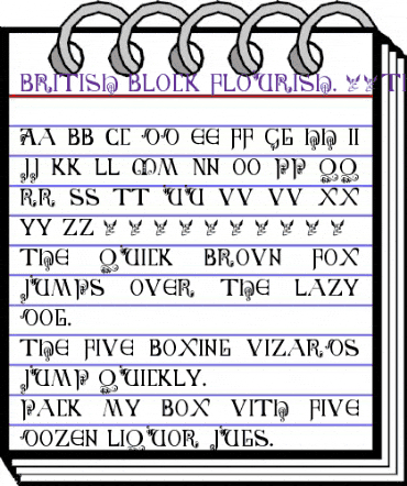 British Block Flourish, 10th c. Regular animated font preview