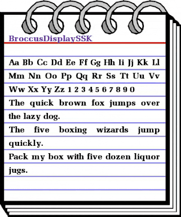 BroccusDisplaySSK Regular animated font preview