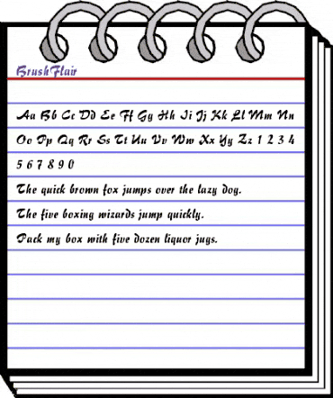 BrushFlair Regular animated font preview