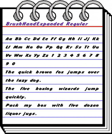 BrushHandExpanded Regular animated font preview