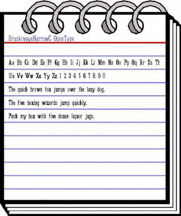 BruskovayaNarrowC Regular animated font preview