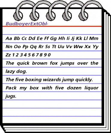 BudboyerExtObl- Regular animated font preview