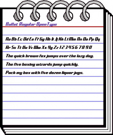 Bullet Regular animated font preview