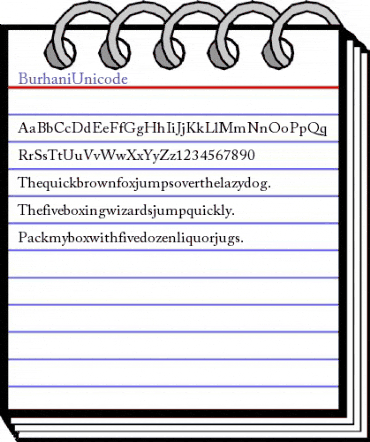 Burhani Unicode Regular animated font preview