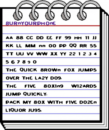 BurnYourPhone Regular animated font preview
