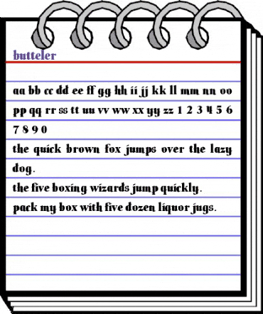 butteler Regular animated font preview