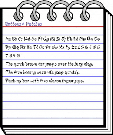 Buttons & Patches Regular animated font preview