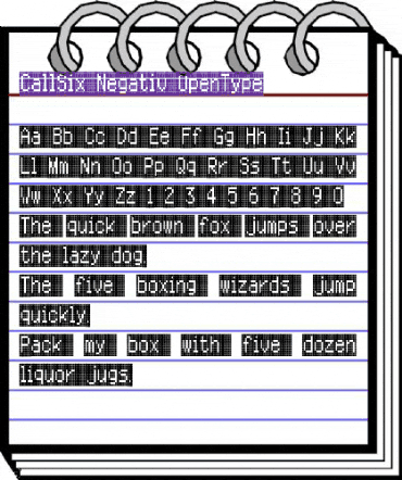 CallSix-Negativ Regular animated font preview
