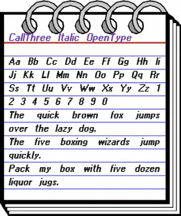 CallThree-Italic Regular animated font preview