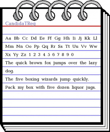 CandidaTReg Regular animated font preview