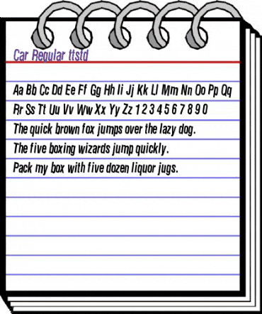 Car Regular animated font preview