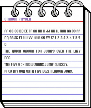 Carbon Phyber Regular animated font preview
