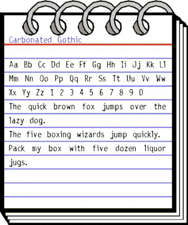 Carbonated Gothic Regular animated font preview