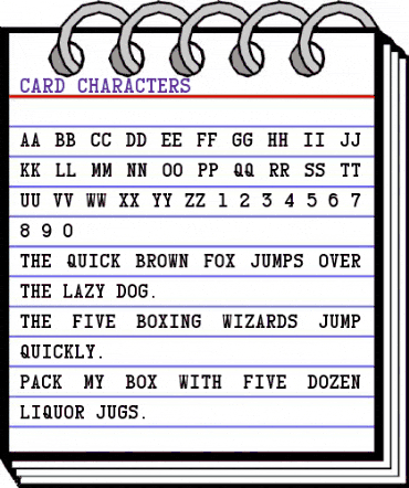 Card Characters Regular animated font preview