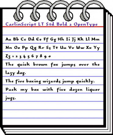 CarlinScript LT Std Bold Regular animated font preview