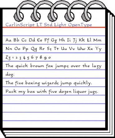 CarlinScript LT Std Light Regular animated font preview