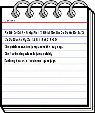 Carmen Regular animated font preview