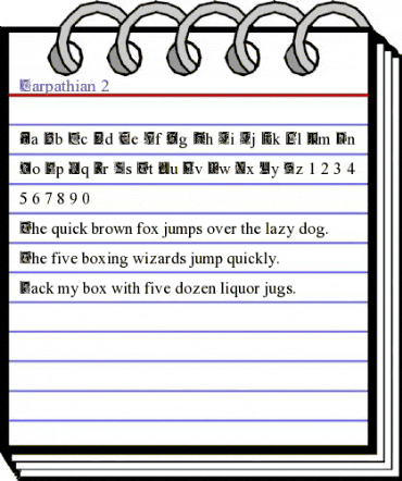 Carpathian 2 Regular animated font preview