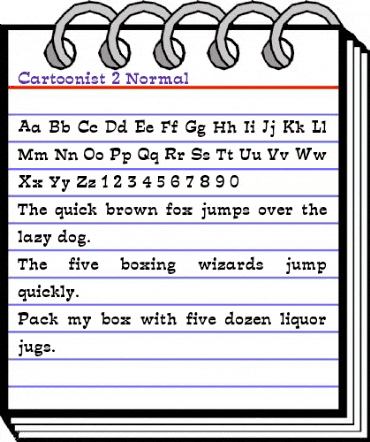 Cartoonist 2 Normal animated font preview