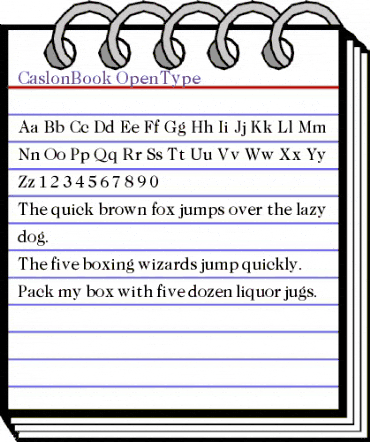 Caslon Book animated font preview